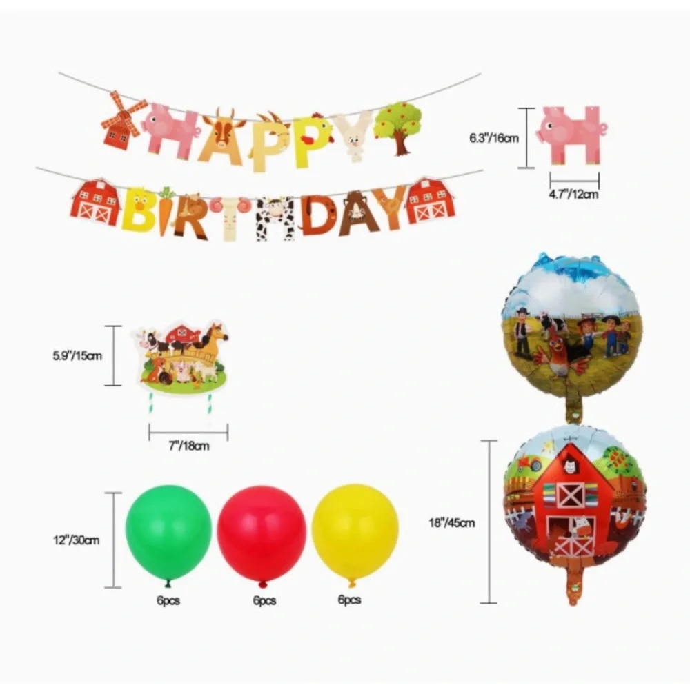 BOGO Farm Theme Birthday Decorations